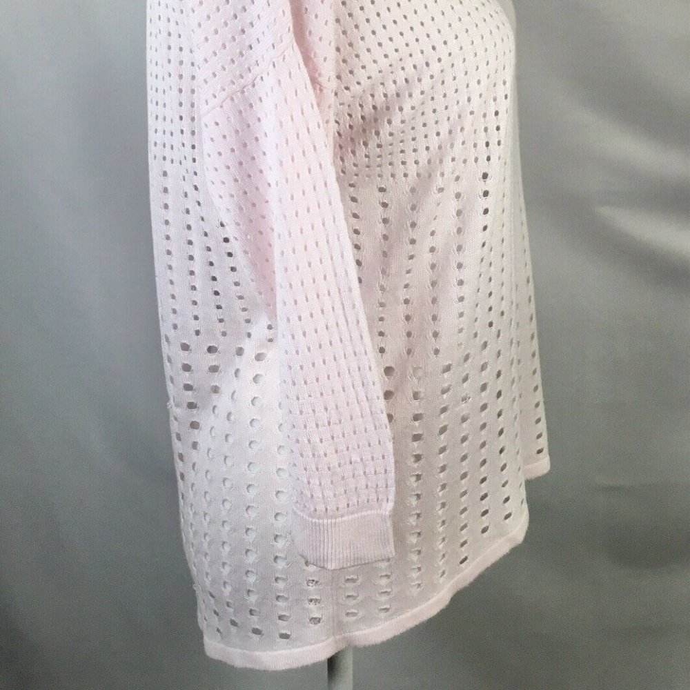 Express~Pale Pink~Open Knit~3/4 Sleeve~Lightweight - Picture 4 of 8